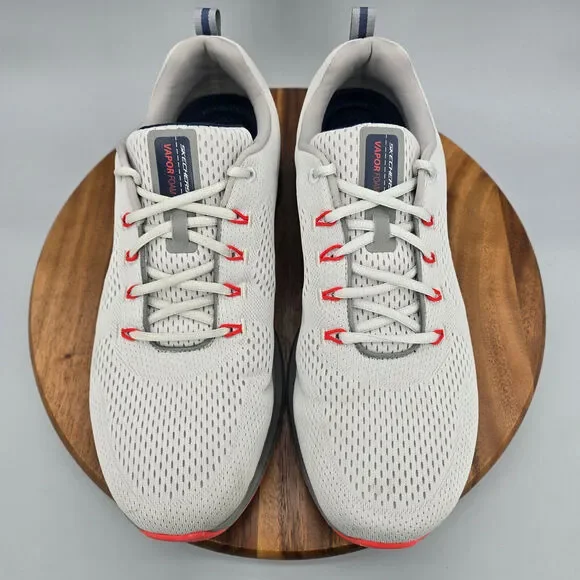 Skechers Shoes Men's 14 Gray Orange Mesh Lace Up Athletic Running Sneakers - Picture 5 of 9